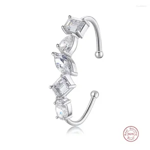 Cluster Rings Fashion 925 Стерлинговое серебро 5 Типы режущего каменного кольца Пасьянс просто тонкий для женщин, срезолируемые украшения