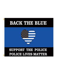 Tillbaka Blue Flag Police Lives Matter Flag 150x90cm 3x5ft Printing Polyester Club Team Sport inomhus med 2 mässing GROMMETs9624719