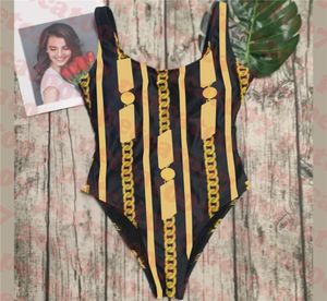 Swimwear plus size for Women Textile Gold Chain Print Womens Swimsuit Brand Ladies One Piece Bikini2857751