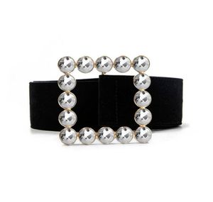 Glitter Rhinestone Strass Belt Luksusowy projektant Czarne duże szerokie pasy dla kobiet w talii Dziewczyny Kobieta Ceinture moda Y2008071565032