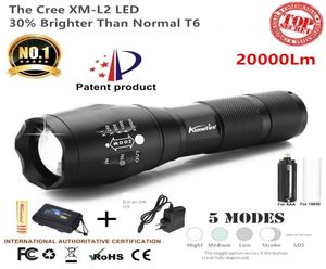 G700/E17 20000LM x800 ShadowHawk L2 Högeffekt LED ZOOM Taktisk LED -ficklampa Lantern Travel Light 18650 Uppladdningsbar9710414