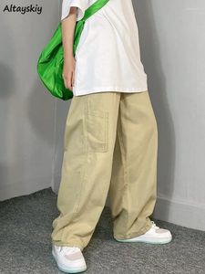 Pantaloni da donna Cargo Donne Giappone Gruggy Casual Unisex Chic Vintage Streetwear BF Simple All-Match Fashion Solid Sollegirls Young Ulzzang