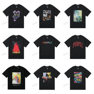 New models Purple Brand Shirt Men Women Designer T-shirts Men Hip Hop Style Graphic Tee Womens Clothing Street Graffiti Pattern Lettering Print Loose Short Sleeve