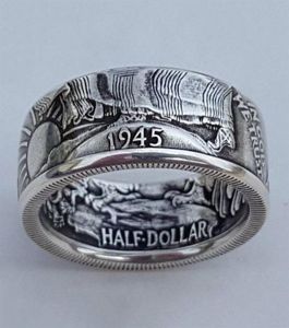 Nuova moneta antica Morgan Stati Uniti d'America Half Dollar 1945 Ring MA5R242B7587416