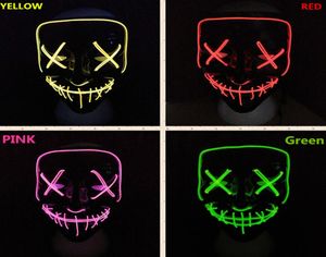 Urodziny Maska Halloweenowa Lid Light Up Maski Party Rok wyborów Purge Great Funny Masks Festival Cosplay Supplies Glow in Dark9124854