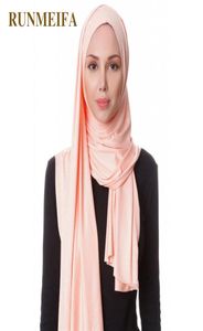 Runmeifa 2019 Kadın Çok Fonksiyonlu Multi Fonksiyon Katı Hijab Jersey Shawl Foulard Femme Yumuşak Wrap Lady Tatlı Renk Kafa Eşarp Damlası C1901750010