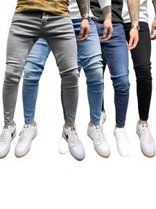 Men's Jeans Spring/Summer Casual Pants 4-color Tight Elastic Jeans Motorcycle Mens Solid Color Jeans Street Mens Clothing J240429