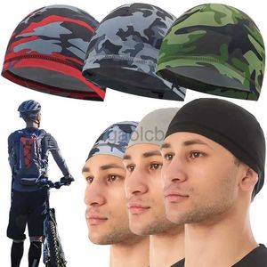 Gorro/crânio Caps 2023 Novos homens de verão de ciclismo impresso Anti-UV Anti-Sweat Sports Sports Excongendo o lenço de cabeça da cabeça Caps Bandana D240429