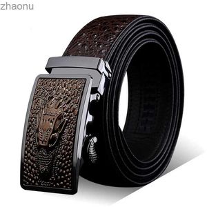 Pasy 3,5 cm projektanta automatyczna klamra Paski Mężczyźni Wysokiej jakości męski oryginalny skórzany pasek luksusowy słynny marka Crocodile Ceinture Homme XW