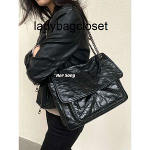 yslsbag 숄더 가방 YSLSBAG Oil Niki32cm 여성 가방 가죽 핸드백 체인 레이어 토트 디자이너 왁스 가죽 메시 앤 r artv