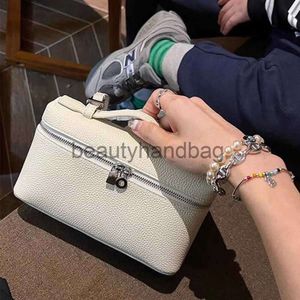 Loro Piano LP Lorospianasl Bag High Version Bag 2023 New Togo Top Layer Cowhide S Lunch Box Bag Handbag Makeup Bag Oblique