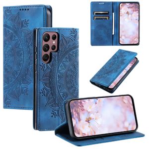 PU Leather Phone Cases for Samsung Galaxy S24 S23 S22 S21 S20 Note20 Ultra Note10 Plus Magnetic Wallet Totem Embossing Flip Kickstand Cover Case with Card Slots