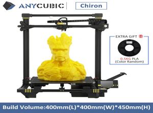 Anys Cubic Chiron 3D Impressora enorme volume de construção 400x400x450mm Nivelamento automático Metal Frame FDM 3D Kit Impressor Impressora 3D Drucker1149791