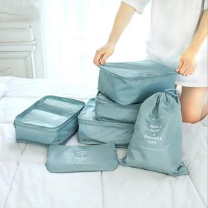 Storage Bags 8Pcs Set Packing Cube Suitcase Clothes Classification High Quality Underwear Shoes Organizer Travel Makeup Bag