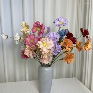 Decorative Flowers Artificial Blue Xi Flower Wedding Pography Fake Props Home Living Room Garden El Auditorium Silk Green Plant Decor