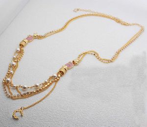 Luksusowa wysokiej jakości pasek pasa w talii z koralikami natury i różowy jadelandzki projektant biżuterii ma pudełko na pieczęć PS3556B