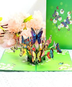 Butterflies Pop -up Cartões CARTÃO DE GETURAÇÃO 3D Greeting para aniversário de aniversário Gratação de casamento Valentine039s Dia de Natal Congra6665249