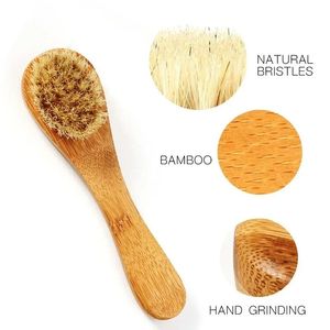 new 1pc Face Brush Wooden Animal Hair Facial Deep Cleansing Blackhead Remover Massage Care Tool Washing Product Dropship facial cleansing
