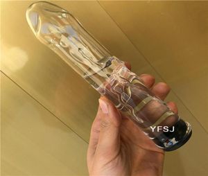 Dildo Hollow Glass Dodaj lodową wodę Pyrex Anal Butt Butt Plug Fake penis odbyt masaż różdżka dla dorosłych zabawki seksualne dla par gej kobiety3751358