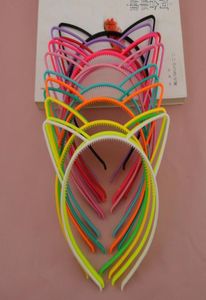 10PCS 6mm Assorted Colors Cat Ears Shape plastic hair headbands with small teethSweet Princess hairbandskids hair accessories6395515