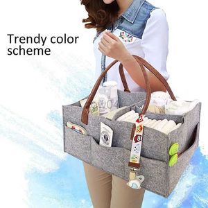 Diaper Bags Mommy Bag Tote Baby Diaper Storage Hangbag Baby Stroller Hanging Bag Felt Cloth PU Mummy Tote Bag Large Capacity Mom Storage New d240429