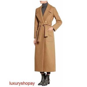 Maxmaras Womens Cashmere 코트 플러스 크기 Maxmara Long Premium Dealided 귀리 RJN7