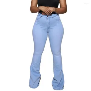 Женские джинсы светло -голубые женские женщины с высокой талией стройные джинсовые брюки уличная одежда.
