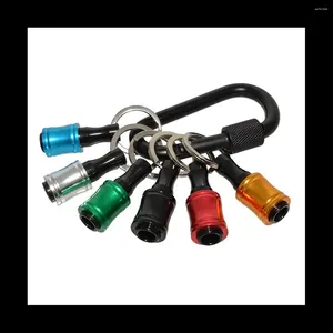 Keychains 6pc Schlüsselbauer Stange Set 1/4 Zoll Sechskantgrenze Schraubendreher -Bithalterung Hülle