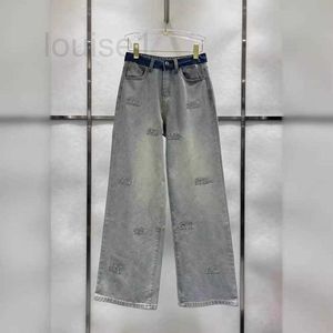 Women's Jeans Designer Brand Wearing for Women in the m Family Spring/summer 2024, New Vintage Heavy Industry Versatile Wide Leg Pants SPE3