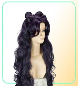 Sailor Moon Luna Artemis Helt ny Long Purple Black Wig Cosplay Party Wig7957417