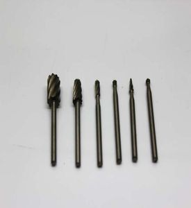 Un set di fresature rotanti rotanti di 6 pezzi in acciaio ad alta velocità di intaglio in legno incisione di incisione sloting di sloting per dremel8639893