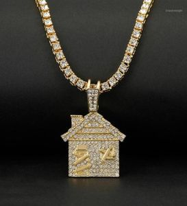 Хип -хоп ловушка ловушки для домов ожерелье мужские мужчина Bling Bling Savage Pendant Collece с теннисной цепью женская in Link Chain Jewelry15236897