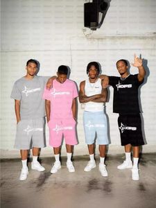 Męskie szorty szorty streetwear nofs 2 -częściowy zestaw Mens Hip Hop Letter Druku