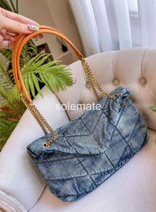 Tasarımcı denim omuz çantaları mavi flep messenger zincir çanta cüzdanlar yüksek kaliteli kadın crossbody çanta 2024 yeni kadın serin düz cüzdan moda kız