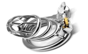 Dispositivos masculino pênis trava de aço inoxidável cinto de metal gaiola para homens anéis de peniss bdsm Bondage Sex Products9352318