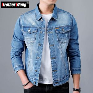 Spring Mens Casual Casual Denim Jacket clássico moda moda slim lavado retro jeans casaco masculino roupas de marca 240415