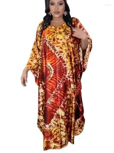 Повседневные платья 2024 Летние шифоновые африканские женщины свободные бубу Дубай Мусульманский хиджаб Абаяс Свадебная вечеринка Традиционное вечернее платье одежда