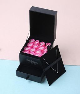 Simulering Rose Soap Flower With Box Wedding Souvenir Valentines Day Gift Födelsedag Vacker present till Mother P20 C181126012725349