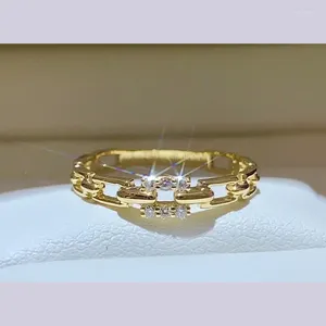 Кластерные кольца AU750 18K Gold True Diamond Ring с сертификатом Женских продвинутых ювелирных украшений.