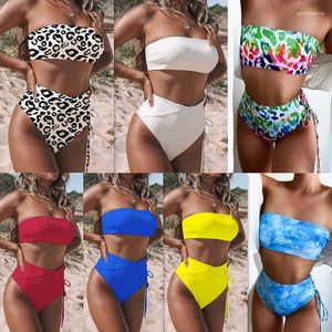 Kvinnors badkläder Bikini Kvinnor Swimsuit Leopard Brasiliansk uppsättning Push Up Bathing Suit Female Summer Beach Wear Biquini