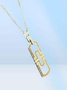 Europa America Fashion Style Lady 316L Titanium Steel B Letter 18K colares longos de ouro com Hollow Out Full Diamond Pinging5809005