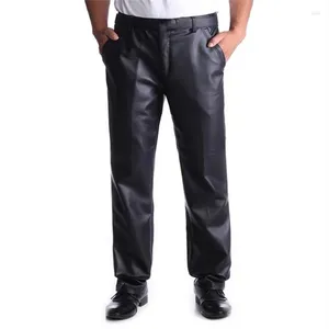 Men's Pants Pu Pencil Male Velvet Thick Leather Trousers Stretch Pant Winter Pantalones Warm Pantalon