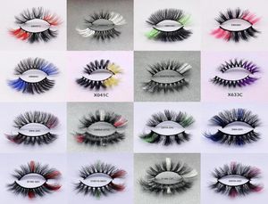 Falska ögonfransar blandar färg 15mm 20mm mink fransar ombre färgglada bulk dramatisk fluffig fest färgad för cosplay5437729