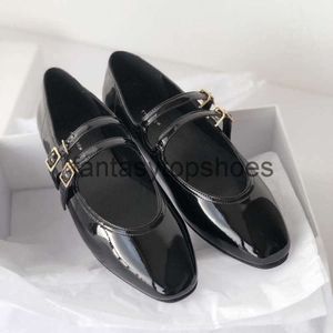 Raden Red Mary Shoes TR Shoes Flat Bottom Jane Shallow Mouth Mormor Square Head Black Patent Leather Single 2022 NY 2024