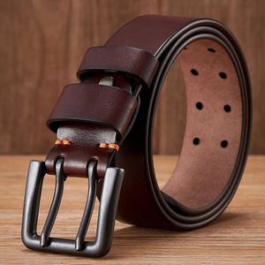 4,3 cm de largura grossa de cowskin cinturão genuíno para homens de alta qualidade cinto masculino fivela dupla fivela cowboy Business strap 240415