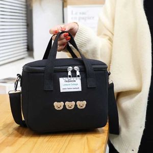 Bolsas de fraldas Bolsas de fraldas de fraldas de fraldas da mãe bordados de urso multifuncional Isolamento térmico Mommy Bolsa à prova d'água Bolsas de armazenamento de alimentos D240429