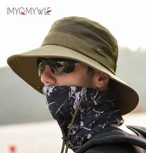 Summer Mesh Sun Bucket Hats for Men Women Flap Wide Brim Sun UV Protection Fishing Hat Hiking Quick Drying Cap Adjustable WH1043218175