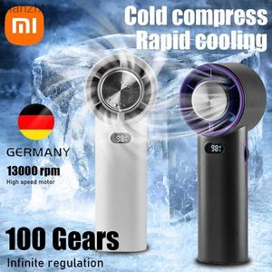 Electric Fans New handheld electric fan for high-speed power cooling portable micro semiconductor cold pressing USB small outdoor fanWX