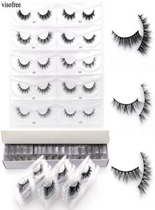 Falska ögonfransar Viso 3060100 par mink fransar ingen ruta 3d kort naturligt ögonfrans i bulk grymhet makeup lash7724944