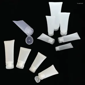 Förvaringsflaskor 30 st plast frostade kosmetiska mjuka rör med flip lock återfyllningsbart tomt prov för ansiktsrengöring av handkräm